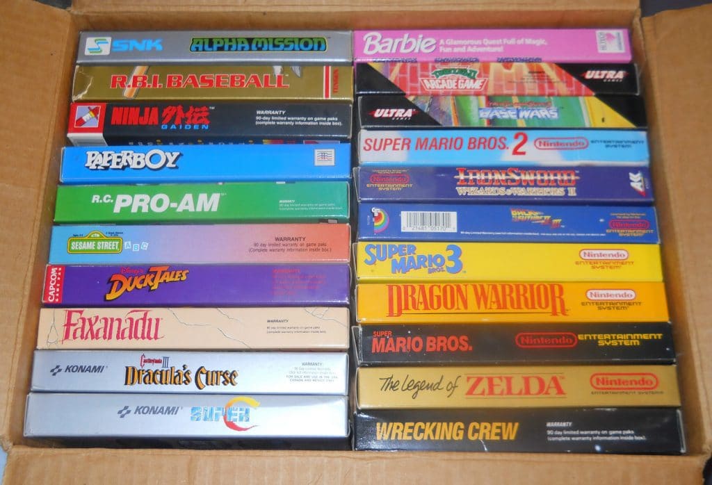 21 VINTAGE NES NINTENDO EMPTY GAME BOX LOT Rare Video Games Auctions